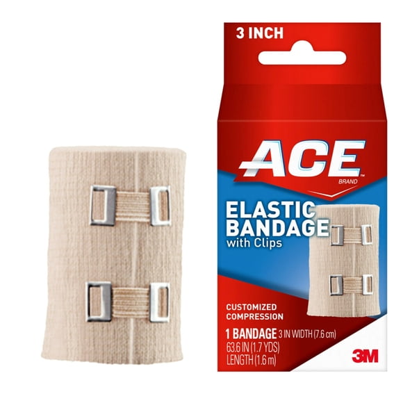 Venda Elástica ACE 7,6 cm con Clips Beige 1,6 m