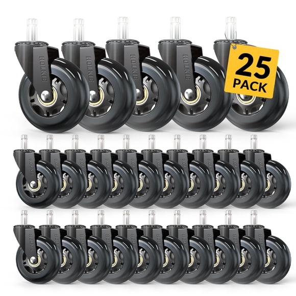 Ruedas para Silla de Oficina HOLKIE 3 pulgadas Juego de 25 de Goma
