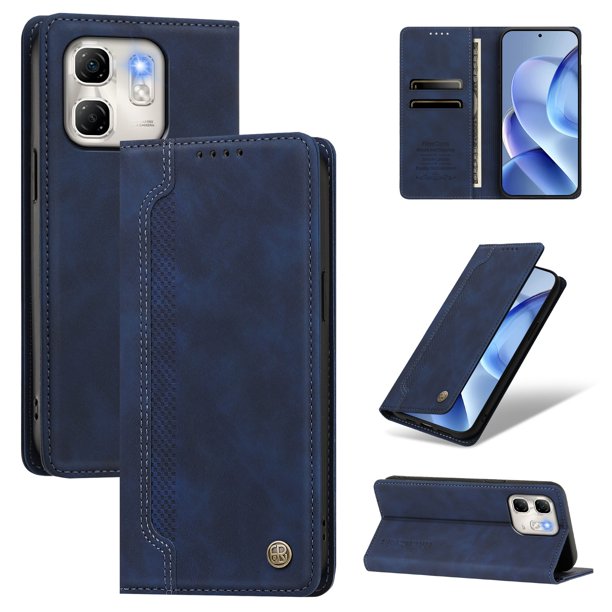 Funda Billetera para Infinix Hot 50i 4G Imán y Resistente Azul