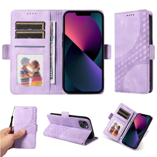 Carcasa FOXDOCK iPhone 14 de cuero PU, diseño acolchado clásico, protección contra caídas y rayones