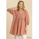 thumbnail image 1 of Vestido Túnica de Gasa con Cuello en V y Borde Deshilachado, 1 of 5