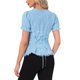 thumbnail image 3 of INSPIRE CHIC Camisa Victoriana para Mujeres Regreso a Clases Cuello de Corazón Manga Abullonada Halloween Blusa Gótica con Cordones L Azul Cielo, 3 of 6