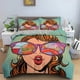 thumbnail image 1 of Cartoon Girly Watercolor Fashion Girl Modern Women Bedding Set Boys Girls Size Duvet Cover Pillowcase Bed Boys Adult Bed Sheets, 1 of 5