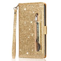 Funda Para Foxdock Elegante Funda Samsung Galaxy A15 Glitter Con Cremallera-Ideal Para El Uso Diario