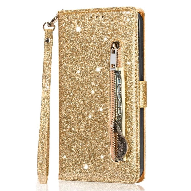 Funda para FOXDOCK Elegante funda Samsung Galaxy A15 Glitter con cremallera-Ideal para el uso diario