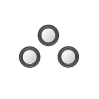 Vgo - Espejo En Set De 3 Redondos 25 Cm C/U Negro