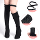 thumbnail image 1 of Correas para botas, 1 par de correas ajustables y reutilizables para botas de rodilla con 10 pegatinas de cinta adhesiva antideslizante que evitan que las botas se caigan., 1 of 7