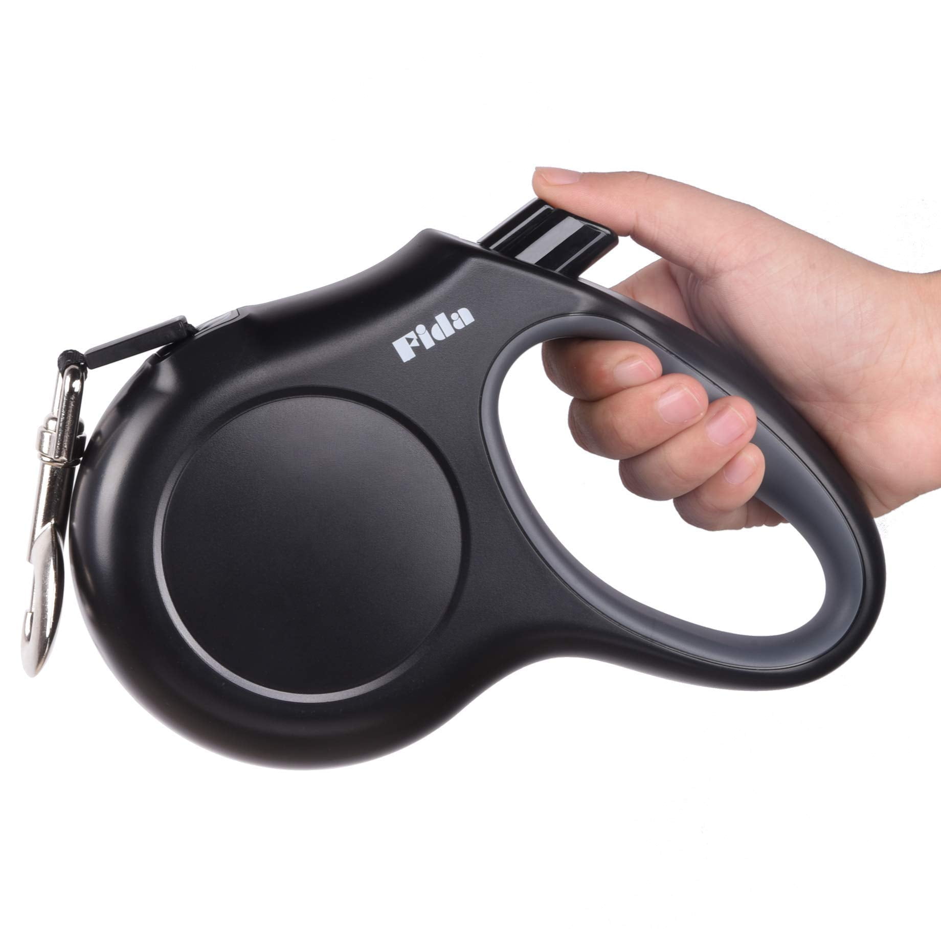 Correa Retráctil Para Perros Fida Large Breed, 16 Pies, 50 Kg, 360°, Negra