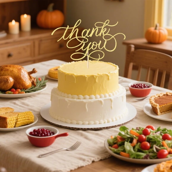 Feliz Día de Acción de Gracias para fiesta de otoño de Cake Topper Sodasso