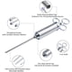 thumbnail image 3 of Kit inyector de carne de acero inoxidable 304 de alta resistencia con barril de gran capacidad de 60 ml con 3 agujas de adobo comerciales, 3 of 8