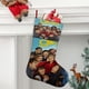 thumbnail image 2 of Glee Fox Tema: Calcetines de Navidad, fino lino blanco para colgar en escaleras y chimenea, decoración navideña para el hogar, regalo de Navidad.54cm×38cm, 2 of 5