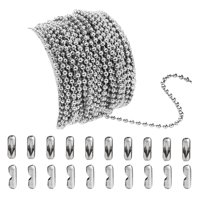 Bothyi - Cadena De Collar De Bolas De Acero Inoxidable Con Cuentas De Plata De 2,4 Mm