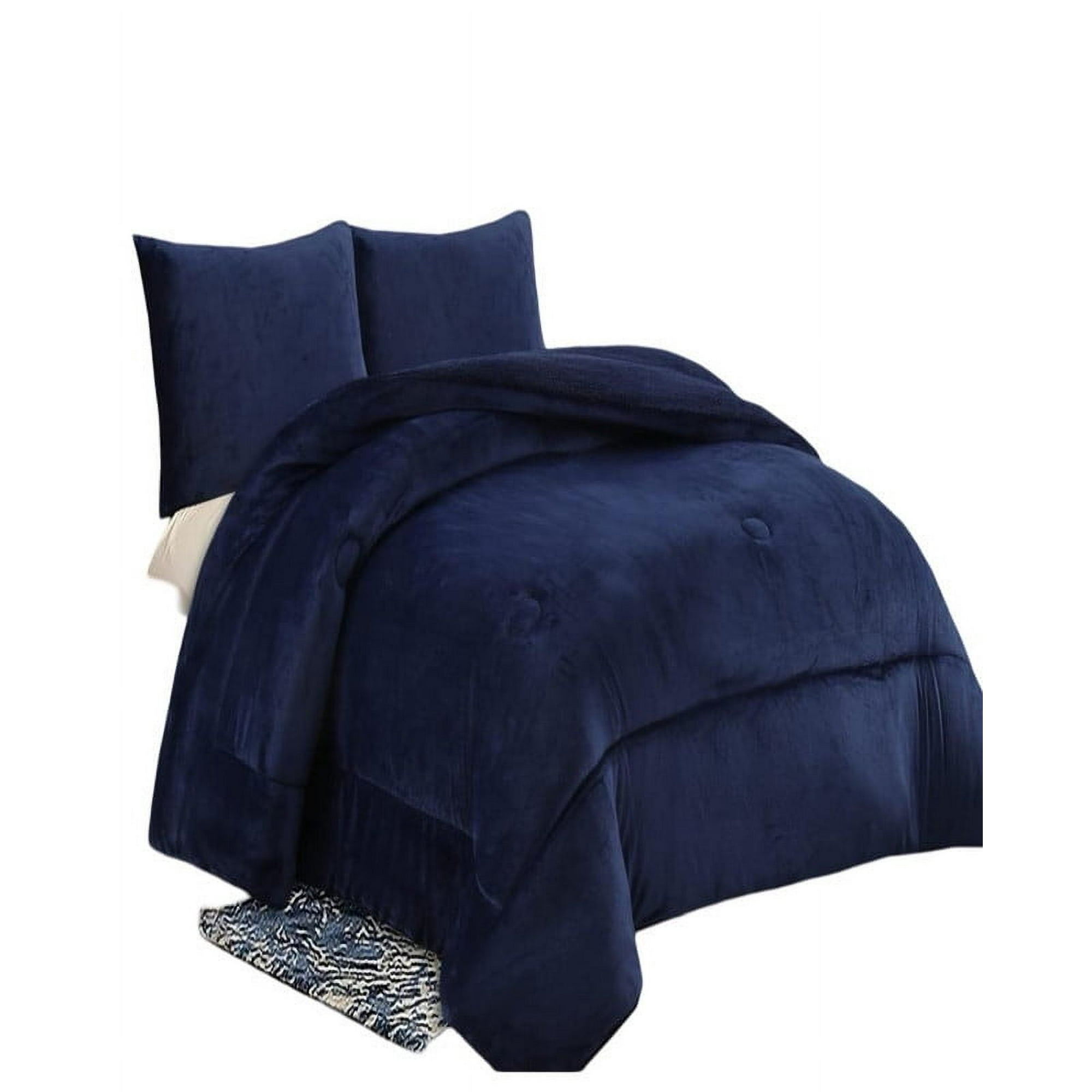 Teng Fei - Plumón Cubrecamacon Chiporro Invierno 2 Plazas Azul