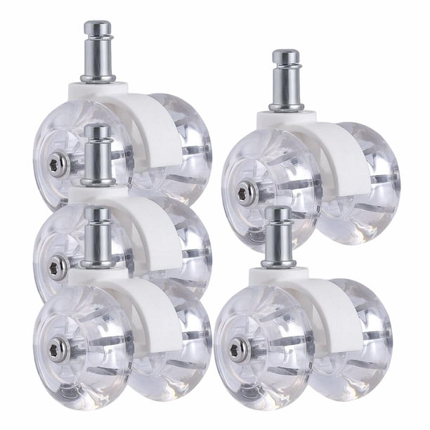 5 Uds. de Ruedas para Ordenador Y Oficina, Ruedas de Suelo de Pu, Ruedas de Repuesto Universales, Ruedas de Oficina de 2,5 Pulgadas, Piezas para Muebl Blanco A
