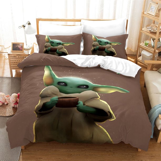 Baby Yoda Bedding Set for Kids Boys Wars Movies Peripheral Duvet Cover Pillowcase Kawaii Children Birthday Gift
