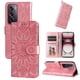 thumbnail image 5 of Funda tipo cartera FOXDOCK para OPPO Reno 12 Pro 5G , diseño girasol en relieve, cuero PU, cierre magnético, soporte y tarjetero, 5 of 5