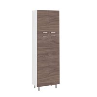 Fmfurniture - Despensa 4 Puertas 4 Repisas Fm-009O Café Oscuro Y Blanco