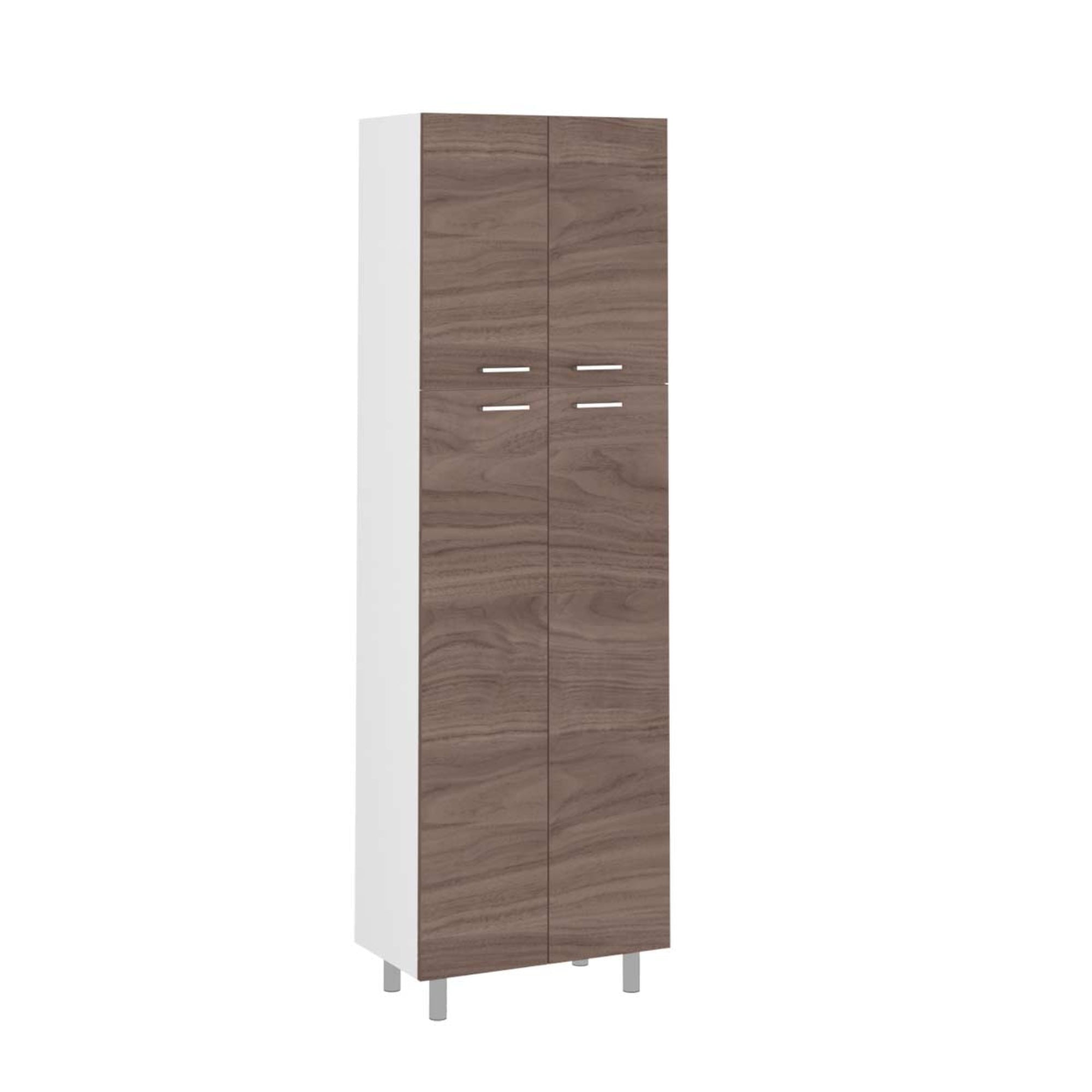 Fmfurniture - Despensa 4 Puertas 4 Repisas Fm-009o Café Oscuro Y Blanco
