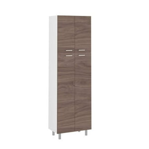 Fmfurniture - Despensa 4 Puertas 4 Repisas Fm-009O Café Oscuro Y Blanco