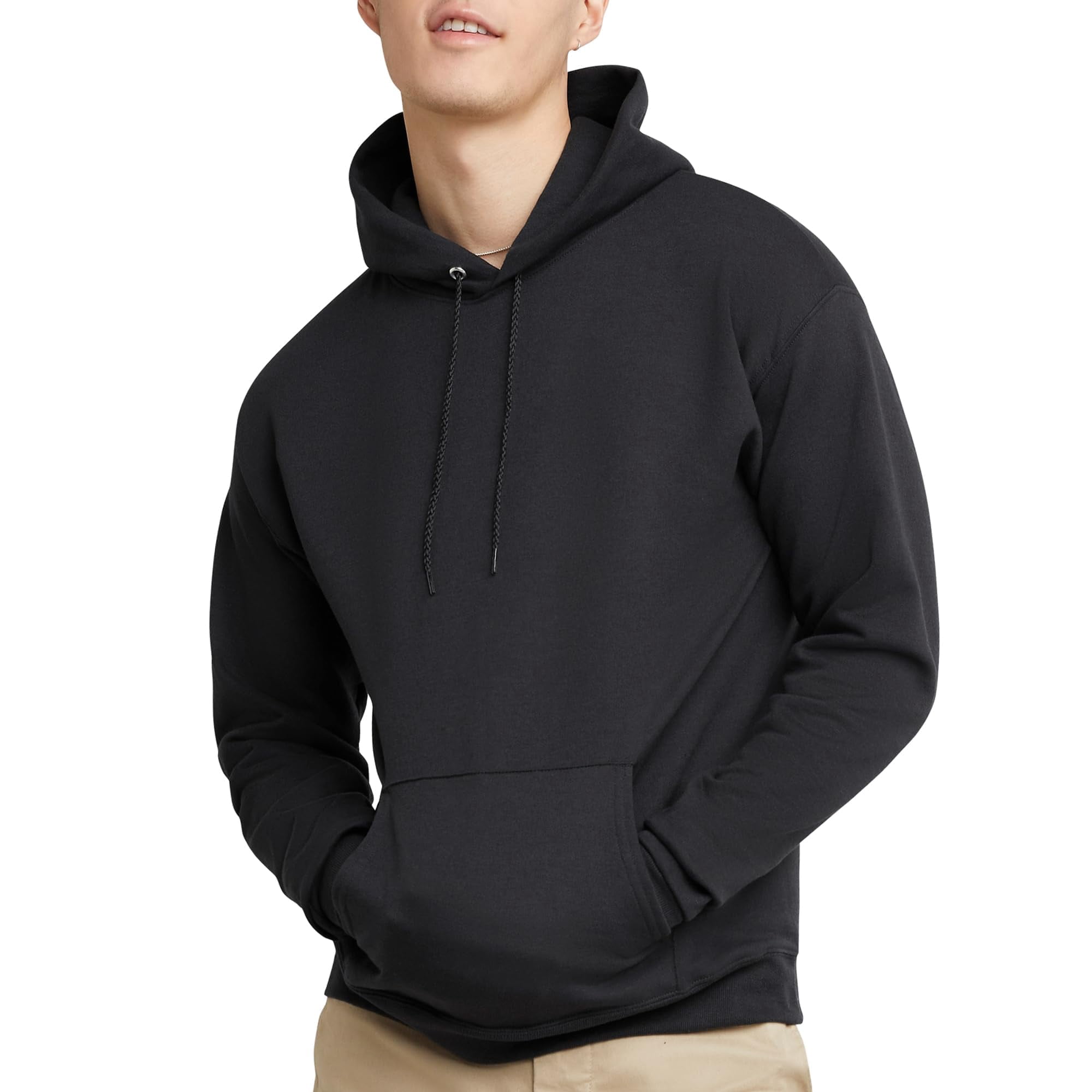 Sudadera Con Capucha Hanes Ecosmart Pullover Para Hombre Negra Xl