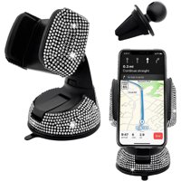 Genérico - Soporte Universal De Cristal Para Teléfono De Coche - Ajustable En 360 Grados, Seguro Para El Salpicadero, La Rejilla De Ventilación Y El Parabrisas - Compatible Con Todos Los Smartphones-Blanco