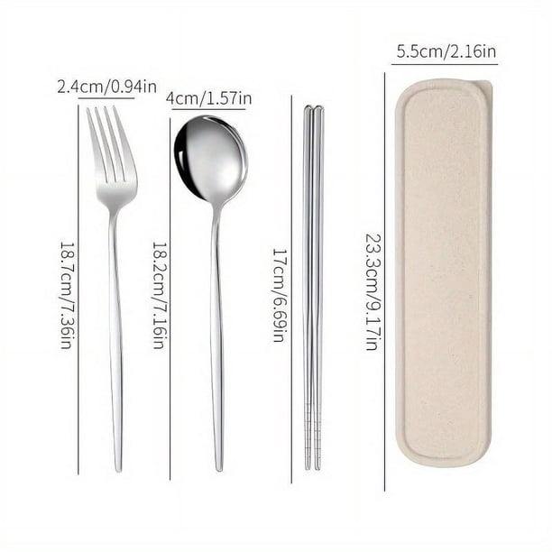Upgrade Your Outdoor Dining Experience with our 3/4pcs Stainless Steel Portuguese Tableware Set - Perfect for Students! Includes Wiping Spoon and Chopsticks for Healthy Care. Fast Delivery Guaranteed!