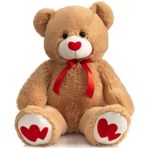 Peluche Con Forma De Oso De Peluche Hollyhome, 90 Cm, Con Corazón Rojo