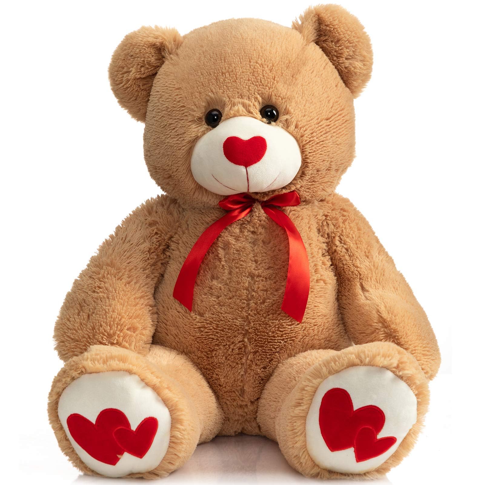 Peluche Con Forma De Oso De Peluche Hollyhome, 90 Cm, Con Corazón Rojo