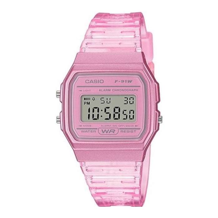 Reloj Digital Rosado Casio F-91ws-4