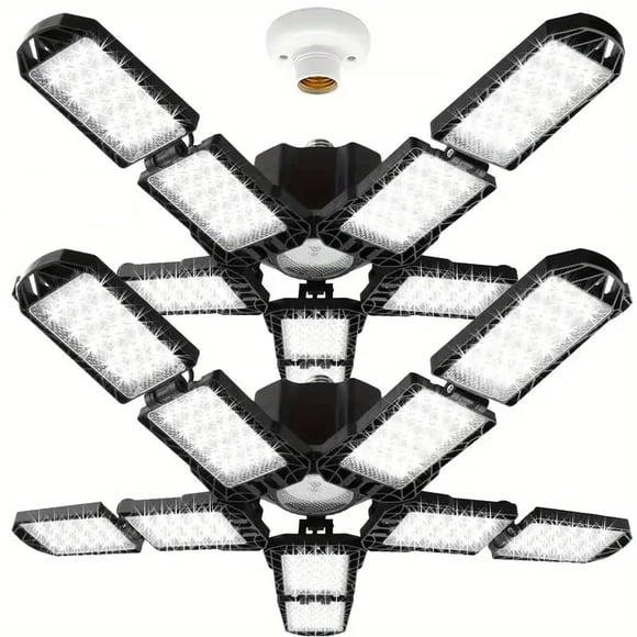 Lámpara LED para garaje PINSAI, 260 W, 26000 lm, con 10+1 paneles ajustables