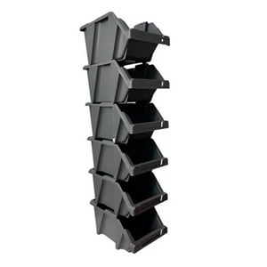 Set X 6 Organizadores Apilable #10 / Gris Oscuro – Reyplast