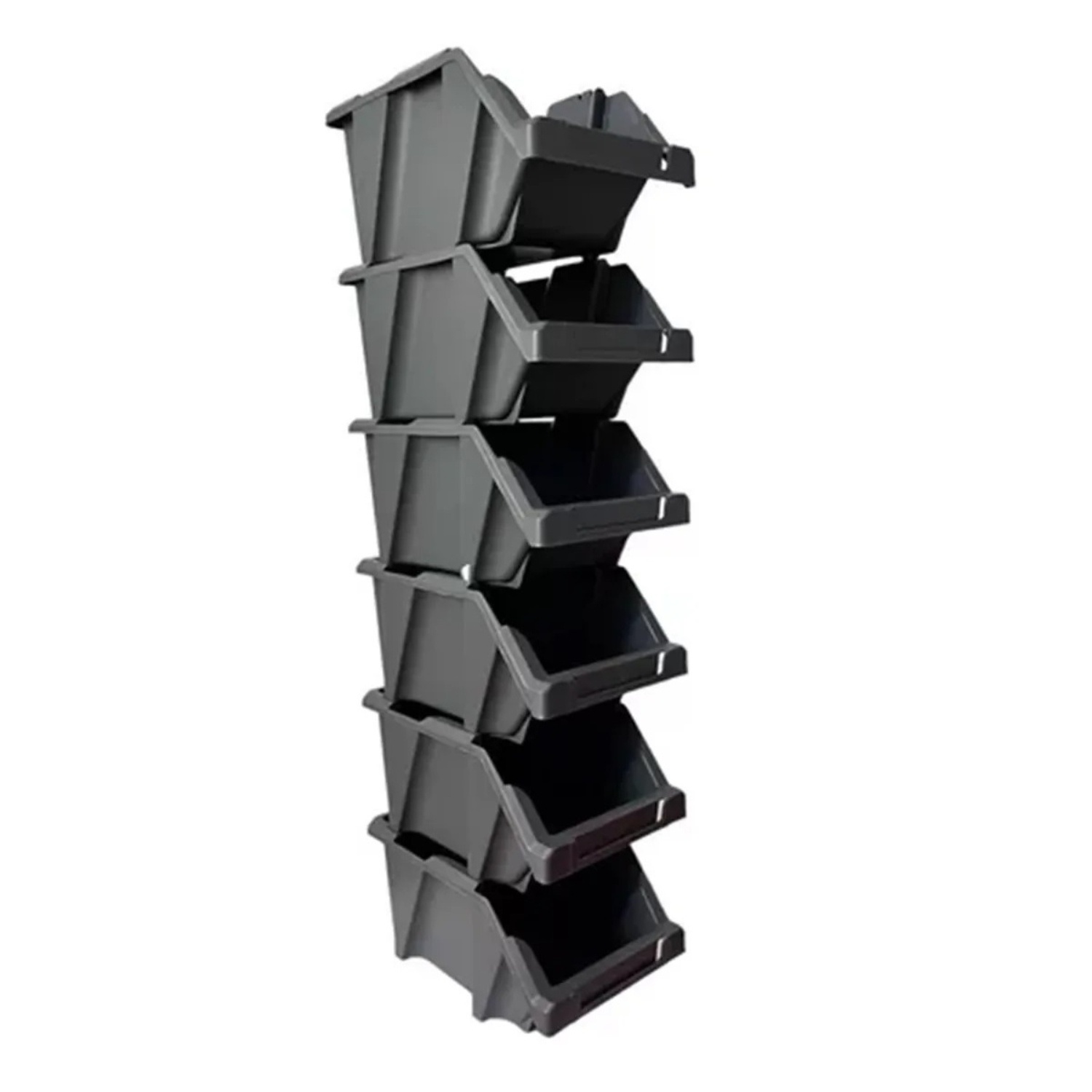 Reyplast - Set X 6 Organizadores Apilable #10 / Gris Oscuro –