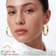 thumbnail image 4 of Pendiente de aro Dulcibella 50 mm chapado en oro de 14K, 4 of 6