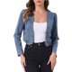 thumbnail image 1 of INSPIRE CHIC Chaqueta Vaquera Recortada para Mujer Abierta sin Cuello Casual Bolero Shrug XS Azul Polvoriento, 1 of 6