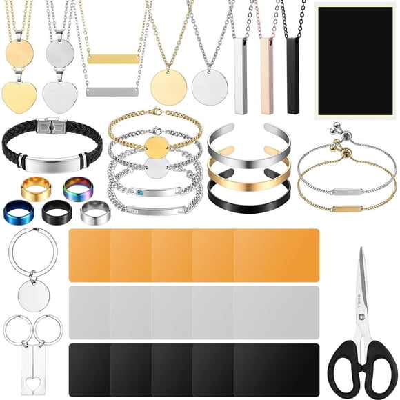 Kit blanks Quelay 47 piezas acero para grabado láser