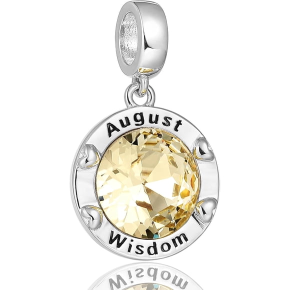 Charm Nacimiento Agosto Peridoto CZ Sabiduraa Compatible Pandora