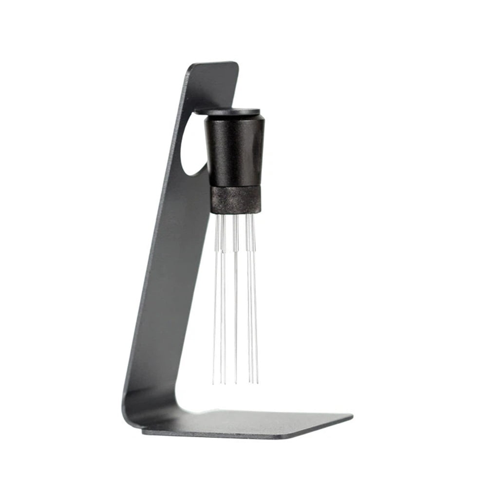 Xusx111 - Magnetic Coffee Stirrer 0.4mm 7 Pins Instalados + 0.25mm Para Espresso Herramienta De Distribución Con Soporte De Metal Para Barista Espresso (negro)