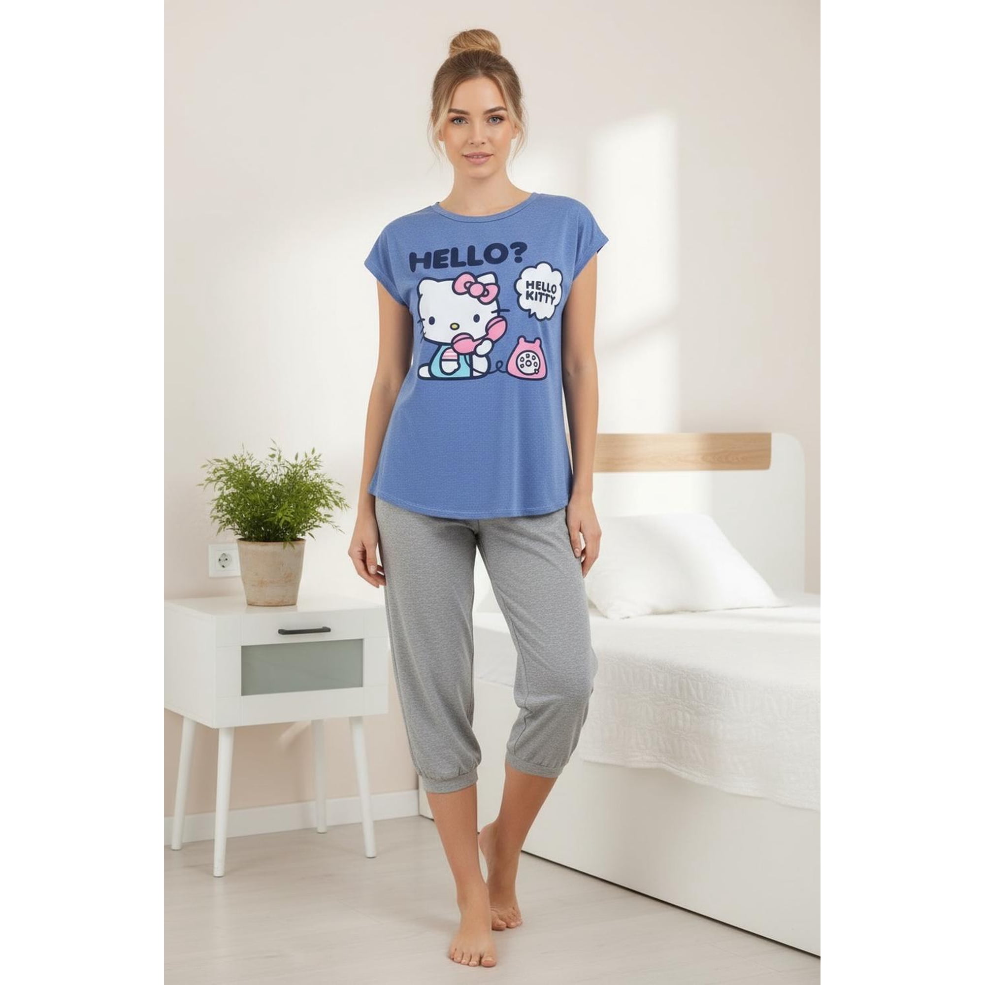Pijama Mujer Hello Kitty Azul S