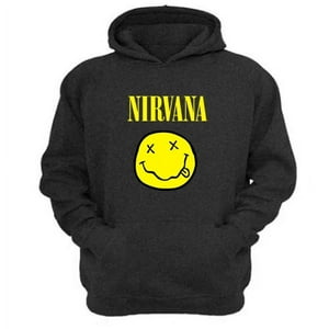 Genérico - Polerón Canguro Nirvana Gris Oscuro Talla L Unisex