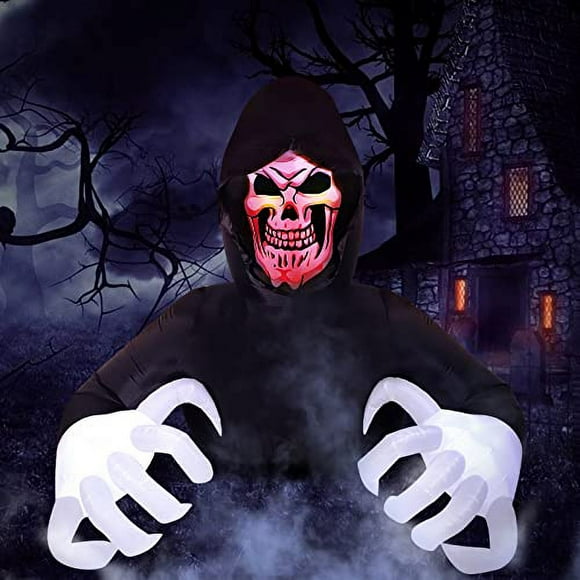 Grim Reaper Inflable de Halloween de 8 Pies de Largo.