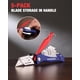thumbnail image 2 of Navaja multiusos plegable WORKPRO Quick-Change con almacenamiento de cuchillas, 2 of 7