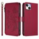 thumbnail image 2 of Funda Cartera Mariposa para [iPhone 14 Plus] con Soporte y Cremallera Rojo, 2 of 6