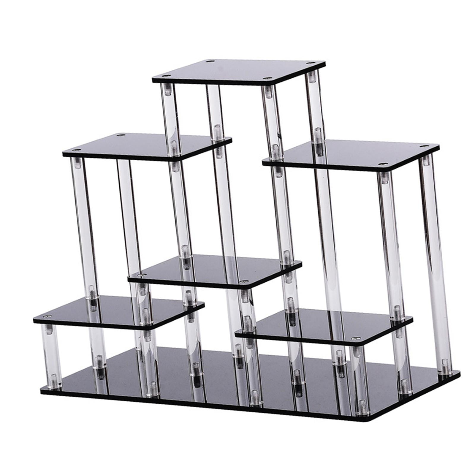 Bothyi - Soporte De Exhibición De Acrílico Organizador Soporte De Exhibición En Niveles Para Figuras Joyería Negro S