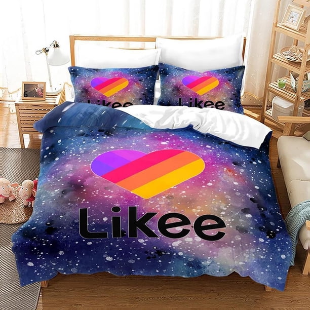 Likee Gift Quilt Duvet Cover Set Super Kids Queen Bedclothes3-Piece Bedding Set