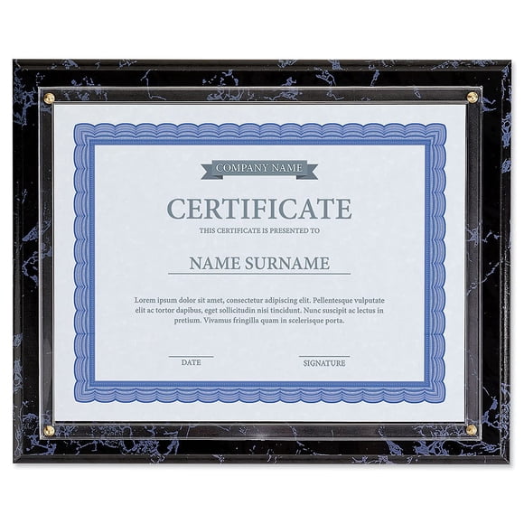 Placa De Reconocimiento De Mármol Negro 8 5 X 11 Con Inserción Lateral