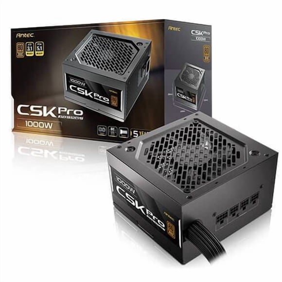 Fuente de Poder Antec CSK1000 Pro, 1000W, Certificada 80 Plus Bronze, ATX 3.1, PCIe 5.1 Part number: 0-761345-2007