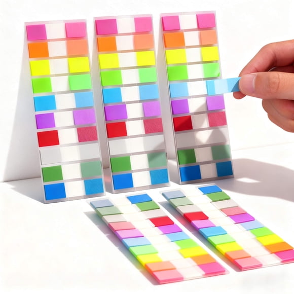 Solapas adhesivas Linyumuxiang 1000 unidades transparentes y coloridas
