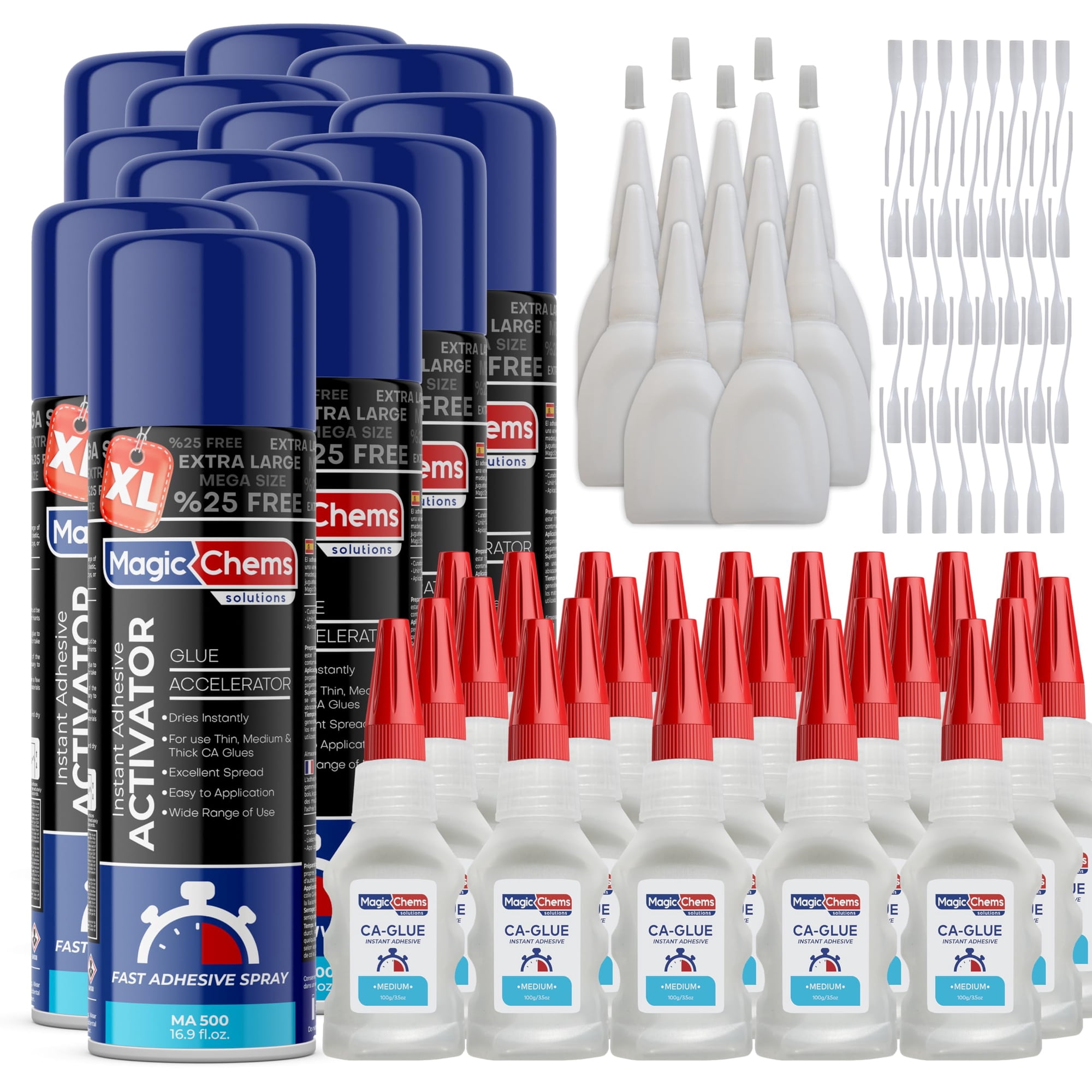 Pegamento De Cianoacrilato Magic Chems Ca Glue Con Activador, 1 L + 100 Ml