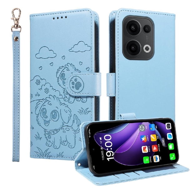 Funda Billetera FOXDOCK Compatible con OPPO Reno 14 5G, Diseño Perrito Tierno, Ranuras para Tarjetas y Soporte Plegable