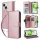 thumbnail image 1 of Funda Cartera con Cremallera y Correa para iPhone 14 Plus Soporte y Tarjetero Oro rosa, 1 of 6
